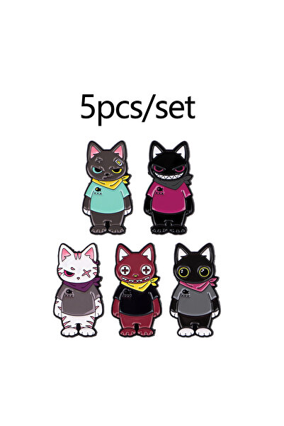 Choice 15 دبوسًا رائعًا على شكل قطط وأشجار صنوبر مطلية بالمينا، مع اقتباسات ك...