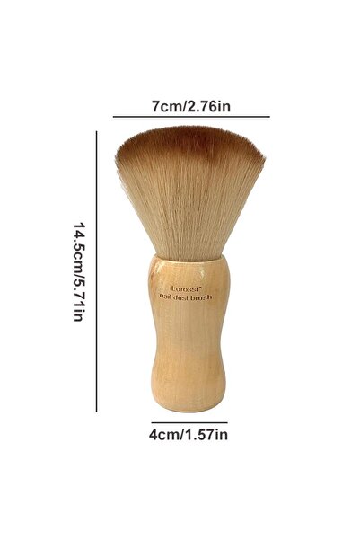 Choice فرشاة تجميل أظافر احترافية ناعمة بمقبض خشبي دائري، مقاس واحد، لتنظيف ا...