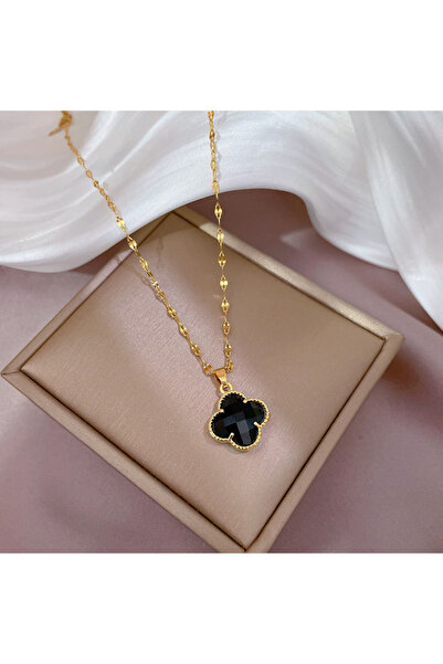 Choice قلادة سوداء بطول 45 سم، بتصميم كلاسيكي جديد وراقي، مرصعة بالزركون، للن...