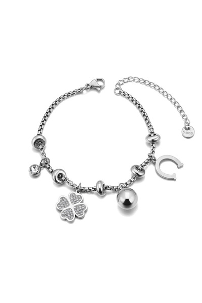 Choice B25010P Lokaer Fashion Rhinestone Butterfly Heart Charm Bracelet Stain...