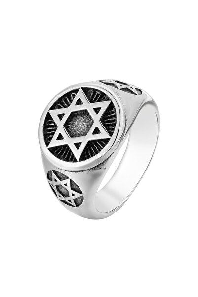 Choice 8 Style A Vintage Punk Simple Star Of David Rings For Men Women Fashion Stainless Steel Hexagram Rin