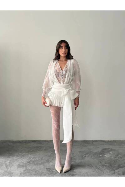 MAXMOOR ELİS Mini Elbise 1291 - Beyaz