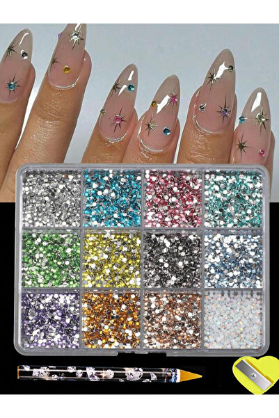 Choice ZB146 ١٢ شبكة (٦٠٠٠ قطعة) أحجار الراين ثلاثية الأبعاد من الراتنج لتزيي...