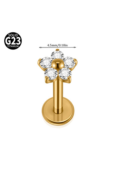 Choice Geometric Body 1.2X8mm Labret, Lip Piercing Jewelry Golden B 1PC 1/5PCS F-136 Implant Titanium Diffe