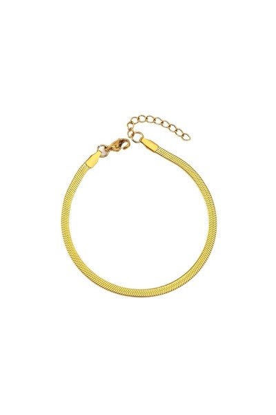 Choice Gold-color Y2k Stainless Steel Anklet Hip Hop Style Metallic Texture Silvery Snake Bone Chain Women