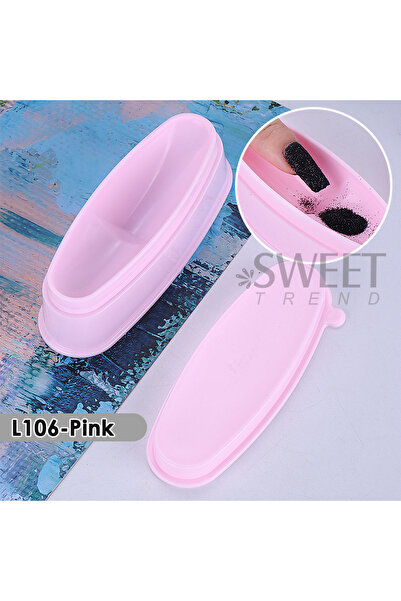 Choice L106 Pink Sparkle Glitter Nail Art Storage Box Dip Powder Dust Saving Container Sequin Recycling Too