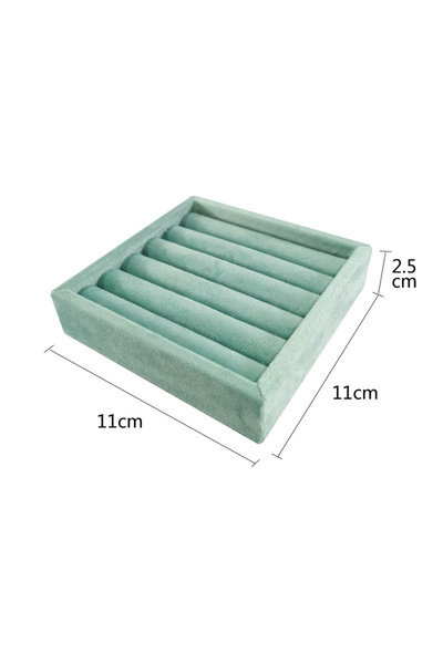 Choice علبة مجوهرات صغيرة زرقاء فاتحة اللون، تحتوي على 5 فتحات للأقراط، مناسب...