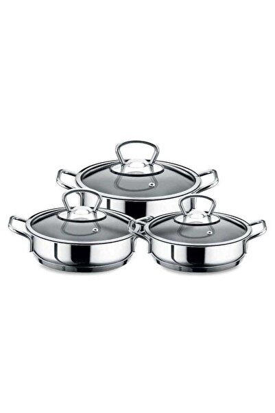 Generic Non-Stick Stainless Steel Cookware Set - 6 Pieces