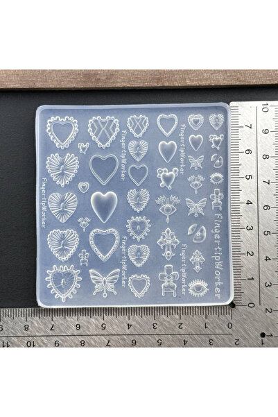 Choice A2 Baroque Heart French Necklace Butterfly Flower 3D Acrylic Nail Mold DIY Nail Art Decoration Trans