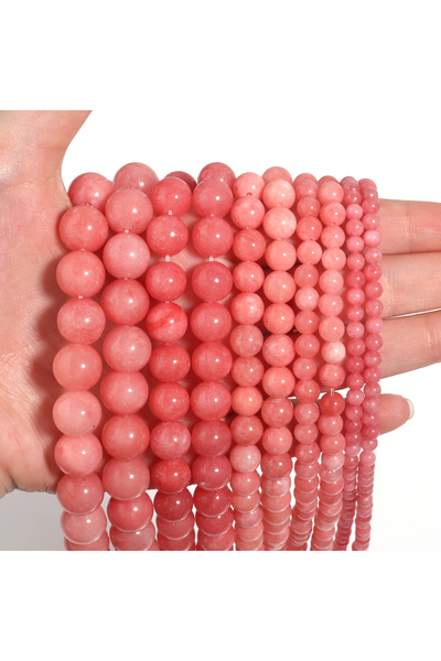Choice3 8mm Approx 45pcs Pink Chalcedony 1 String Natural Pink Chalcedony Sto...