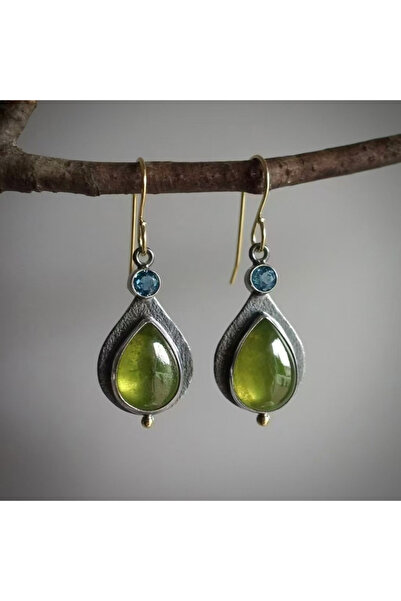 Choice WB6461-1 Boho-Chic Olive Green Cubic Zirconia Drop Earrings - Vintage ...