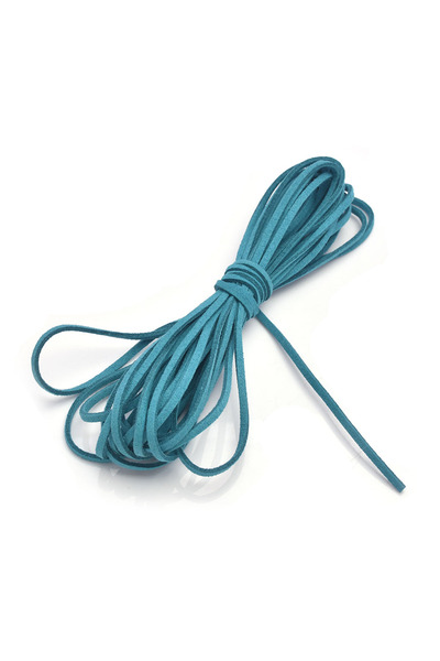 Choice 3MM 5Meters Lake Blue 3MM 5M Micro-Fiber Flat Leather Lace Beading Thread Faux Suede Cord String Vel