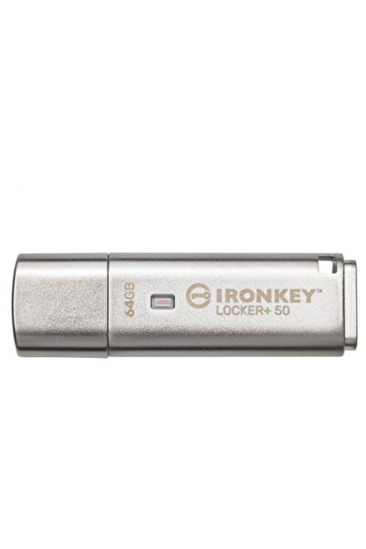 Kingston IronKey Locker+50 64GB USB 3.2 Gen 1 Secure Memory Drive - Silver