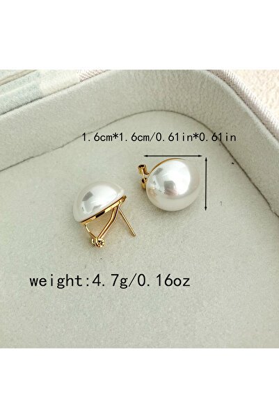 Choice M JinYve 1pc 14k Gold Plated Stainless Steel Freshwater Pearl Stud Ear...