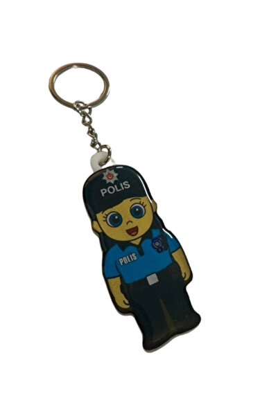 NETAVANTAJ Kadın Polis Figürlü Pleksi Anahtarlık