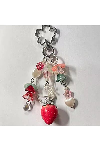 Choice A Cute Bear Strawberry Beaded Phone Chain Y2K Coquettish Fairytale Lil...