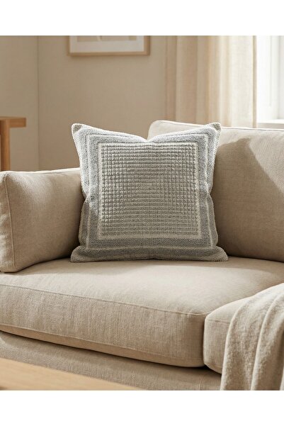 MACASA Husă de pernă decorativă premium, 100% bumbac organic, țesut în bucle,...