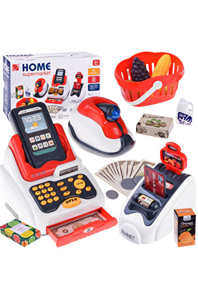 Jokomisiada Mini Market playset for children, with cash register, card reader, scanner and special accessories