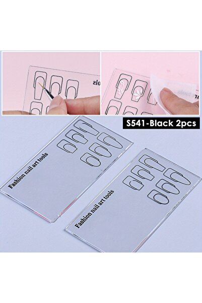 Choice S541-Black 2pcs 2pcs Acrylic Nail Practice Palette Transparent Reusable Gel Polish Mixing Board 6 Co