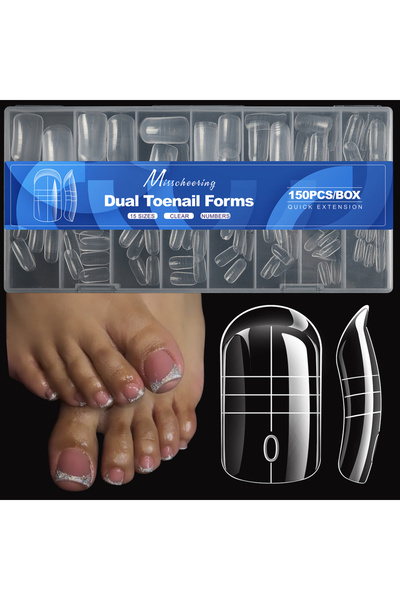 Choice قالب أظافر القدم، 150 قطعة/علبة، قالب أظافر مزدوج الاستخدام لتمديد أظا...