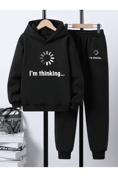 LAVİTTA طقم مطبوع عليه "I'm Thinking"