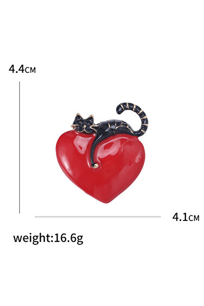 Choice بروشات قلب مرصعة بأحجار الراين الرومانسية لعيد الحب من بلاك 0843 للنسا...