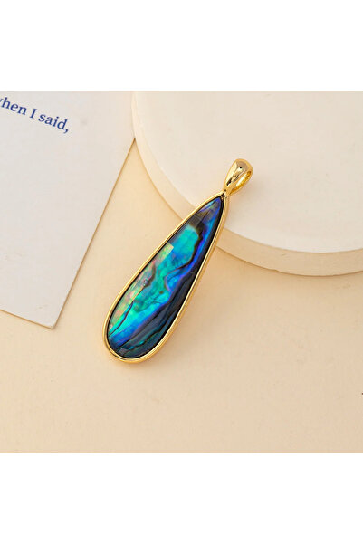 Choice قلادتان فنيتان من الصدف الأبيض الطبيعي، مقاس 10×40 مم، بتصميم متدلي طو...