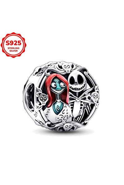 Choice AD43 خرزات سحرية من ديزني، مستوحاة من فيلم "كابوس قبل عيد الميلاد"، مصنوعة من الفضة عيار 925، تناسب أساور النساء الأصلية الفضية