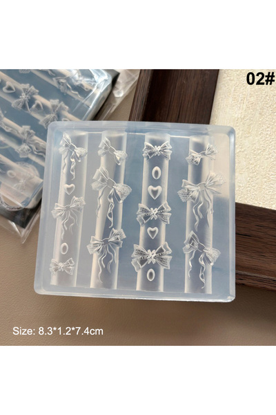 Choice قالب ثلاثي الأبعاد على شكل فيونكة شريطية، نمط 2، قوالب ختم، طلاء جل با...