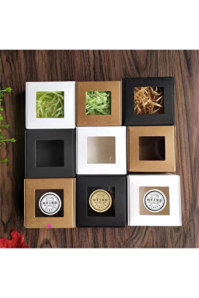 Choice 10 قطع من علب التغليف ذات النوافذ البيضاء، مقاس 8×8×4 سم، 10 قطع من عل...