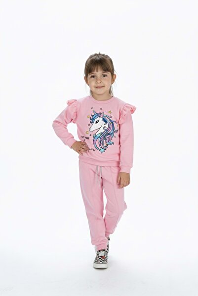 Mnk Σετ αθλητικής φόρμας για κορίτσια με κέρατα ΡΟΖ