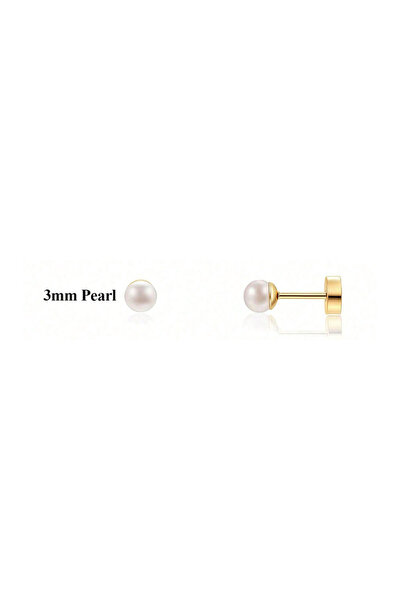 Choice 1Pair 3mm 1/4Pairs Stainless Steel Screw Back Pearl Stud Earrings for ...
