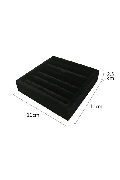 Choice علبة صغيرة سوداء اللون لتنظيم المجوهرات، تحتوي على 5 فتحات للأقراط، من...