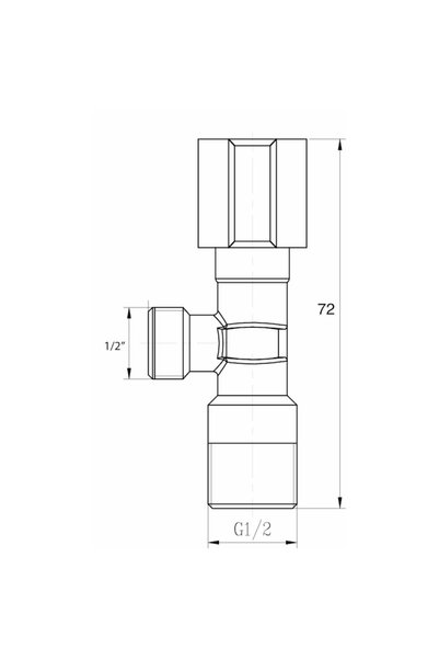 Radinavico Robinet cotat cu rozetă, cromat, 1/2"x1/2"