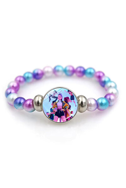 Miniso 04 KPop Demon Hunters Bracelets Girls Fashion Beaded Wristband Cute Cartoon Figure Jewelry Accessori