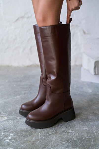 PELİN'İN AYAKKABILARI FOGGİA KAHVE DERİ ÇİZME