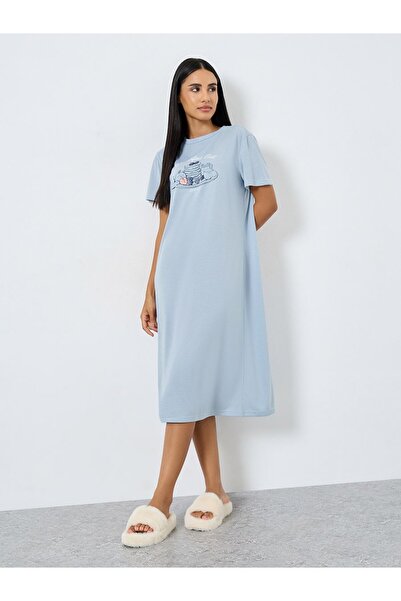 Styli Breakfast Club Graphic Sleep T-Shirt Dress