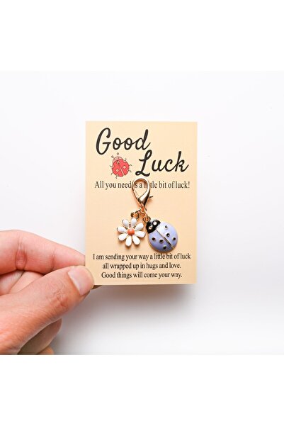Choice Blue New alloy oil-dripping insect ladybug Daisy keychain pendant, hol...