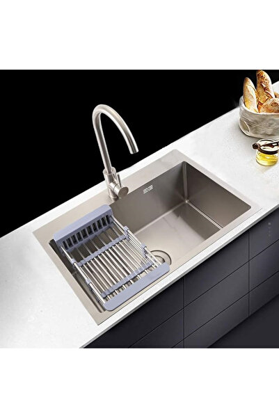 Radinavico Kitchen Sink, Stainless Steel, 80 x 50 cm, Satin