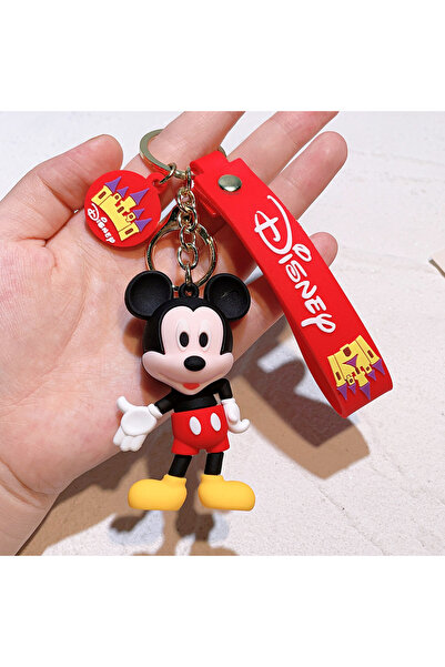 Choice سلسلة مفاتيح ميكي ماوس من ديزني أنمي ميكي ماوس باللون الأحمر، سلسلة مفاتيح كرتونية لطيفة على شكل دمية ميني ماوس، سلسلة مفاتيح تُعلق على حقيبة الطالب