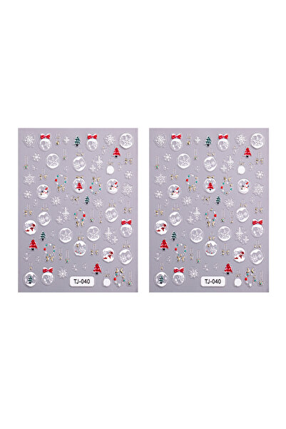 Choice قطعتان - TJ040، نصف قطعة، ملصقات أظافر على شكل كرة عيد الميلاد الشتوية...