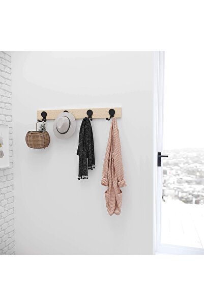 Artenova Cuier de perete hol cu 4 agatatori duble, lemn, stejar, bienWood