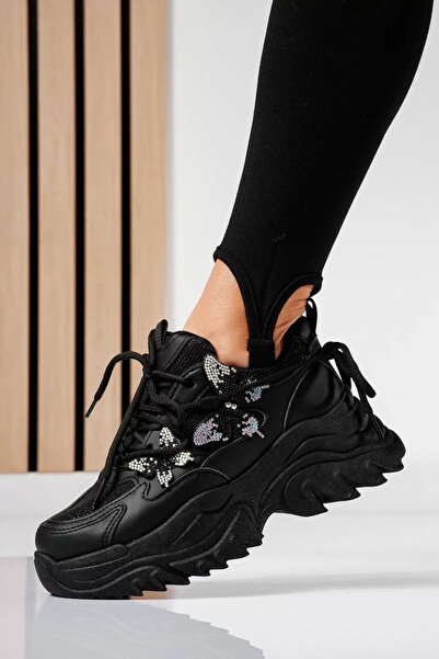 Zaira Γυναικεία μαύρα πάνινα παπούτσια από οικολογικό δέρμα Crina #21241