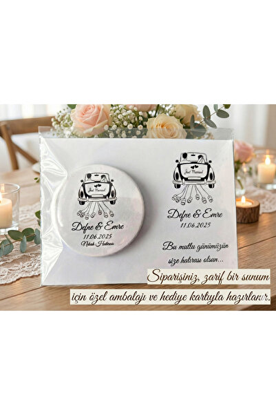 Bee Craft Co Nikah - Düğün Hatırası Temalı Açacak Magnet 20’li Paket Hediyeli...