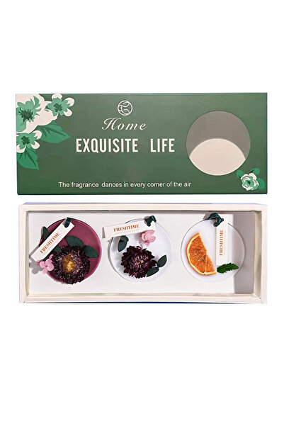 L&Wen مجموعة أقراص شمع معطرة، معطر جو برائحة الزهور المحفوظة، شمعة معطرة لتزيين الخزائن، 3 قطع - دائرية