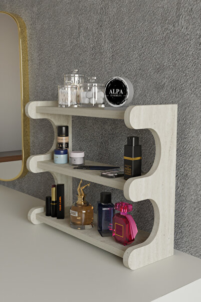 alpaevmobilya 3 Katlı Tezgah Üstü Banyo ve Makyaj Organizeri | Çok Amaçlı Koz...