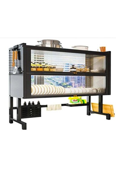 Türkiye منظم رف تجفيف الأطباق بثلاث طبقات فوق الحوض، أسود
