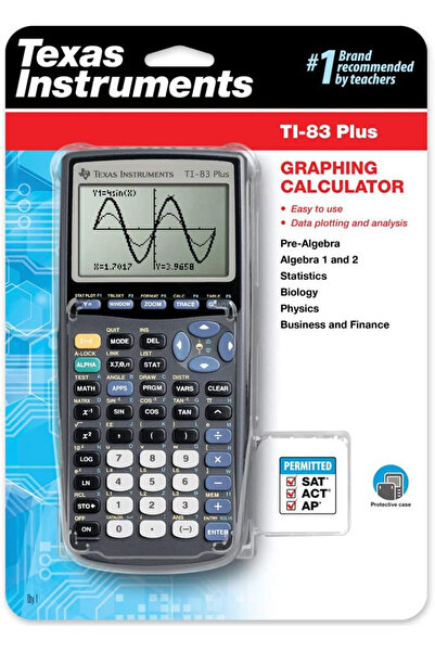 TEXAS-INSTRUMENTS آلة حاسبة بيانية من تكساس إنسترومنتس طراز TI-83 Plus