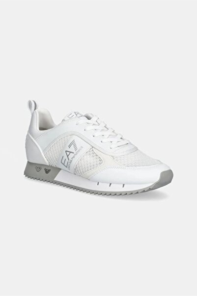 EA7 Kadın Bağcıklı File Detaylı Sneaker - Beyaz/Gri