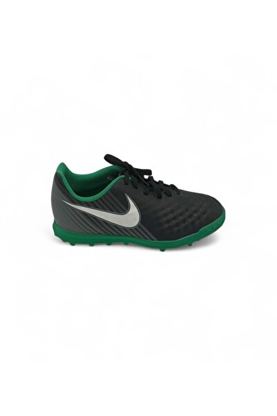 Nike Teniși pentru copii, talie 37.5, piele ecologică, negru/verde (minte fotbal sintetică)